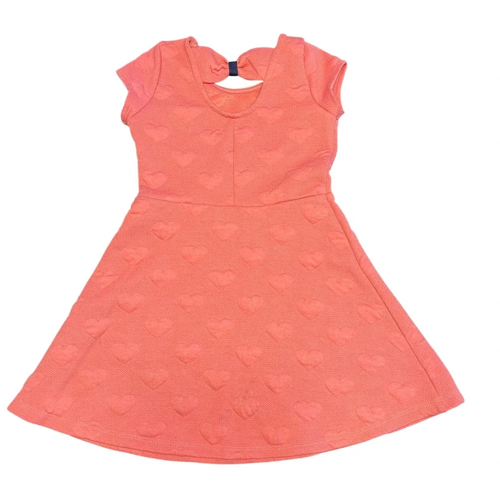 Epic Threads Girls Coral‎ Heart Textured A-Line Dress Size 4T